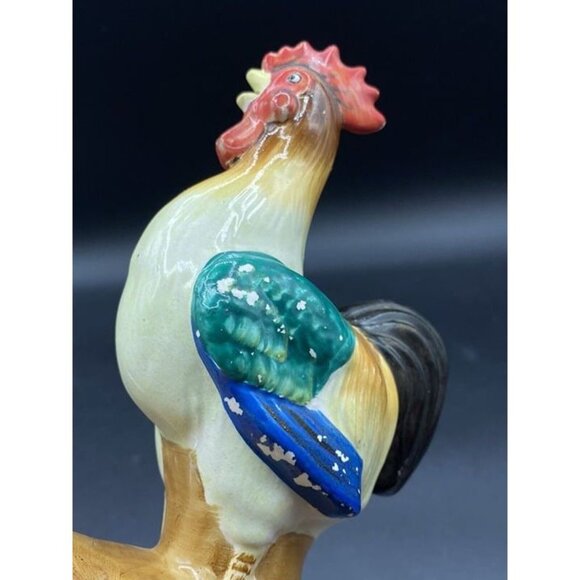 Ceramic Rooster Chicken Figurine Made In Japan Farmhouse 9.5” - Picture 4 of 10